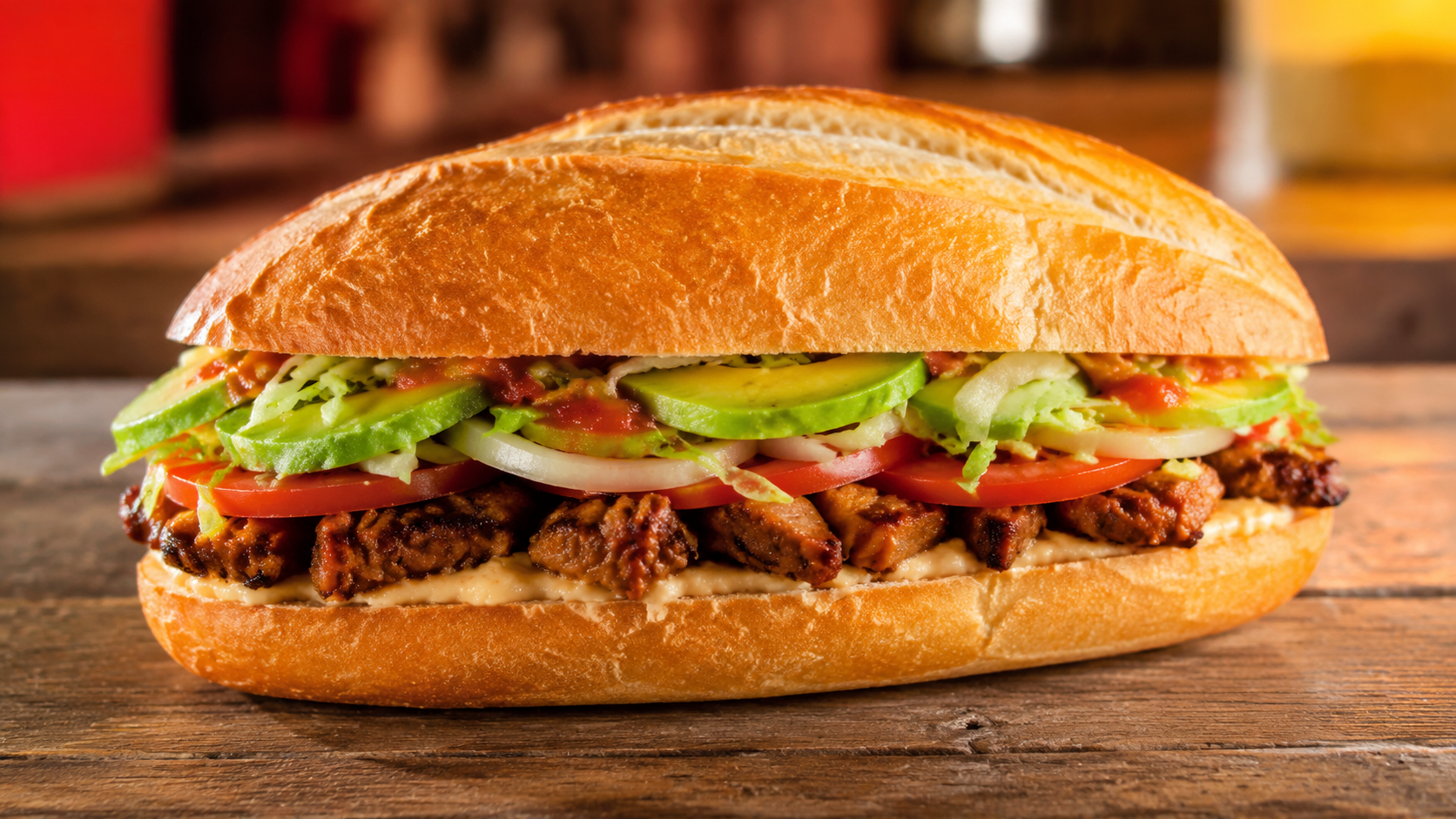 Torta mexicana servida sola